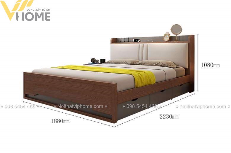 Giường ngủ đôi hiện đại đẹp GBD-2046 5
