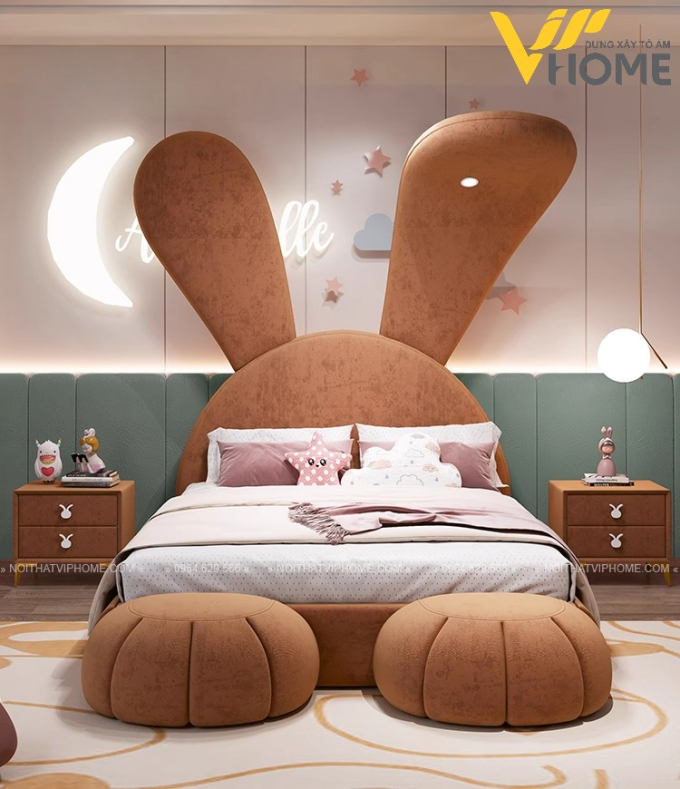 Bunny giường bọc da sang trọng GBD-00199