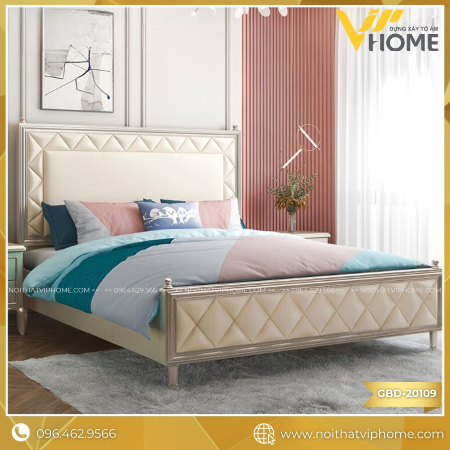 GIƯỜNG NGỦ BỌC DA CAO CẤP GBD-20109