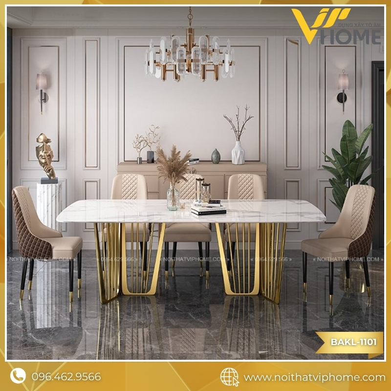 ALFIERI - BÀN ĂN MẠ VÀNG BAKL-1101