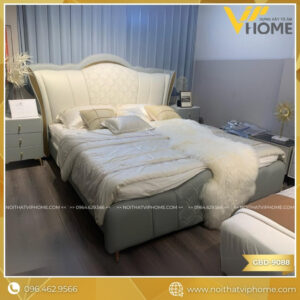 GIƯỜNG ĐÔI BỌC VẢI NỈ CAO CẤP-KAZAN GBD-9088