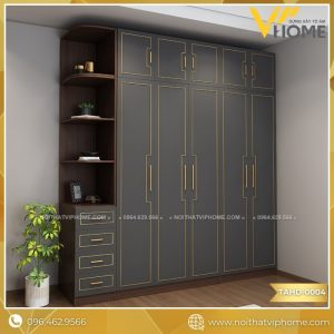 TỦ QUẦN ÁO HIỆN ĐẠI CAO CẤP KẾT HỢP BÀN TRANG ĐIỂM TAHD-0004