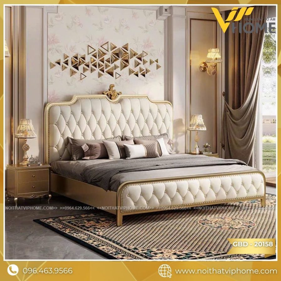 GIƯỜNG NGỦ BỌC DA CAO CẤP GBD-20158